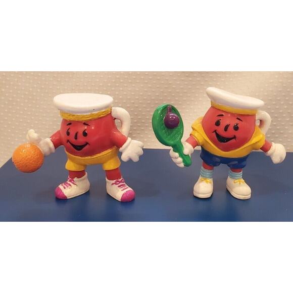 Set Of 2 Kool-aid Mascot Plastic Figures Kraft General Foods - Picture 1 of 13